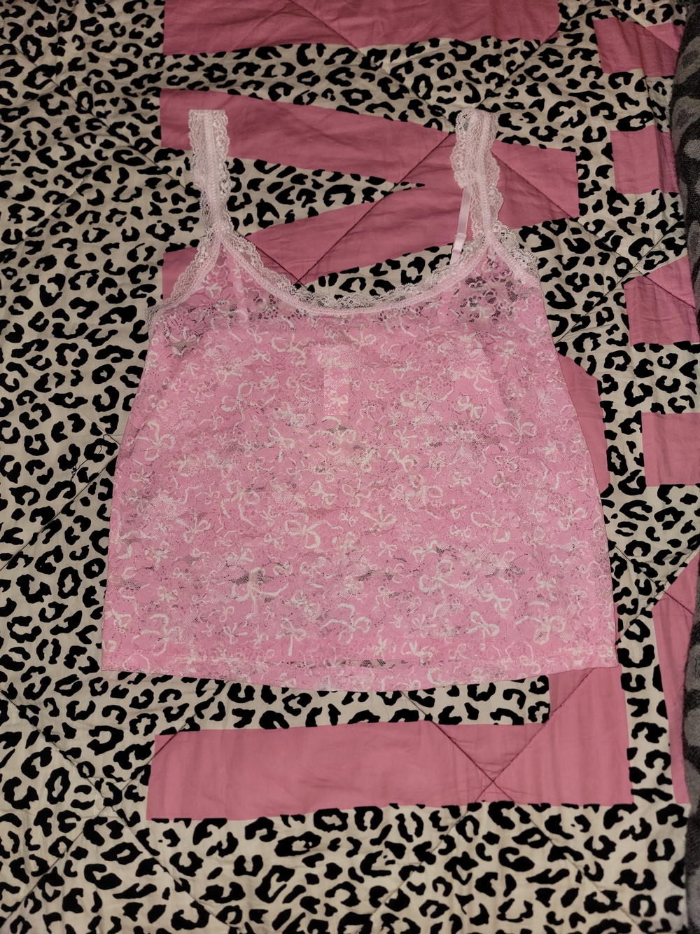 Victoria's Secret PINK Lace Bows Loveshack Fancy Tank Large